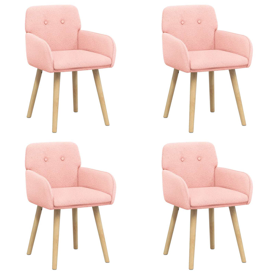 Eettafelstoelen 4 pcs Bouclé Roze 59 x 57 x 85 cm