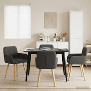 Eetkamerstoelen 4 stuks donkergrijs bouclé 59x57x85 cm
