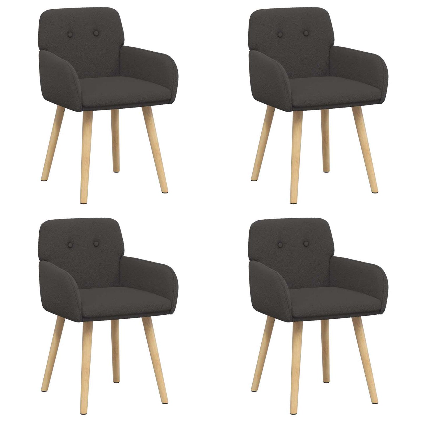 Eettafelstoelen 4 pcs Bouclé Donkergrijs 59 x 57 x 85 cm
