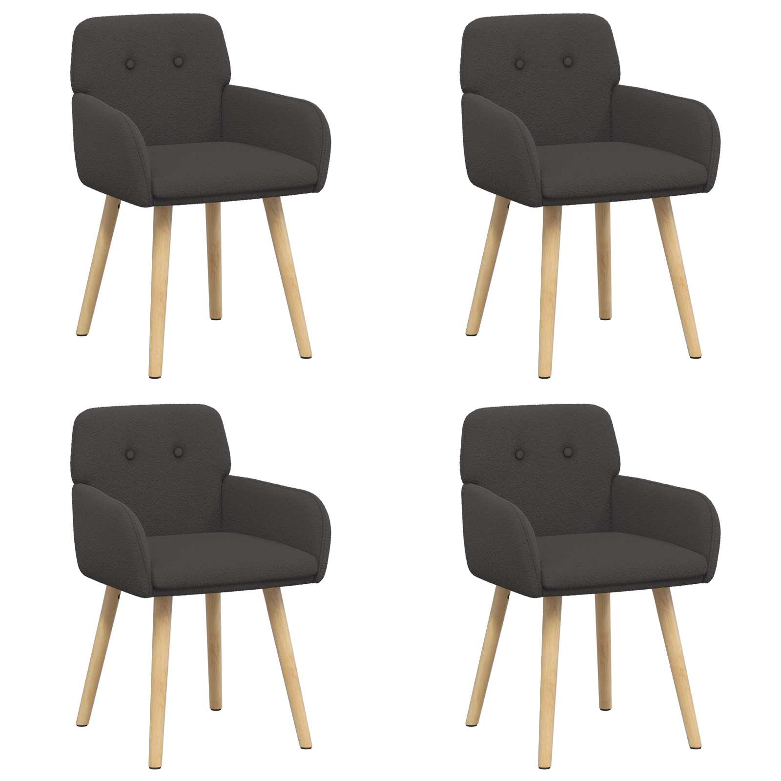 Eettafelstoelen 4 pcs Bouclé Donkergrijs 59 x 57 x 85 cm