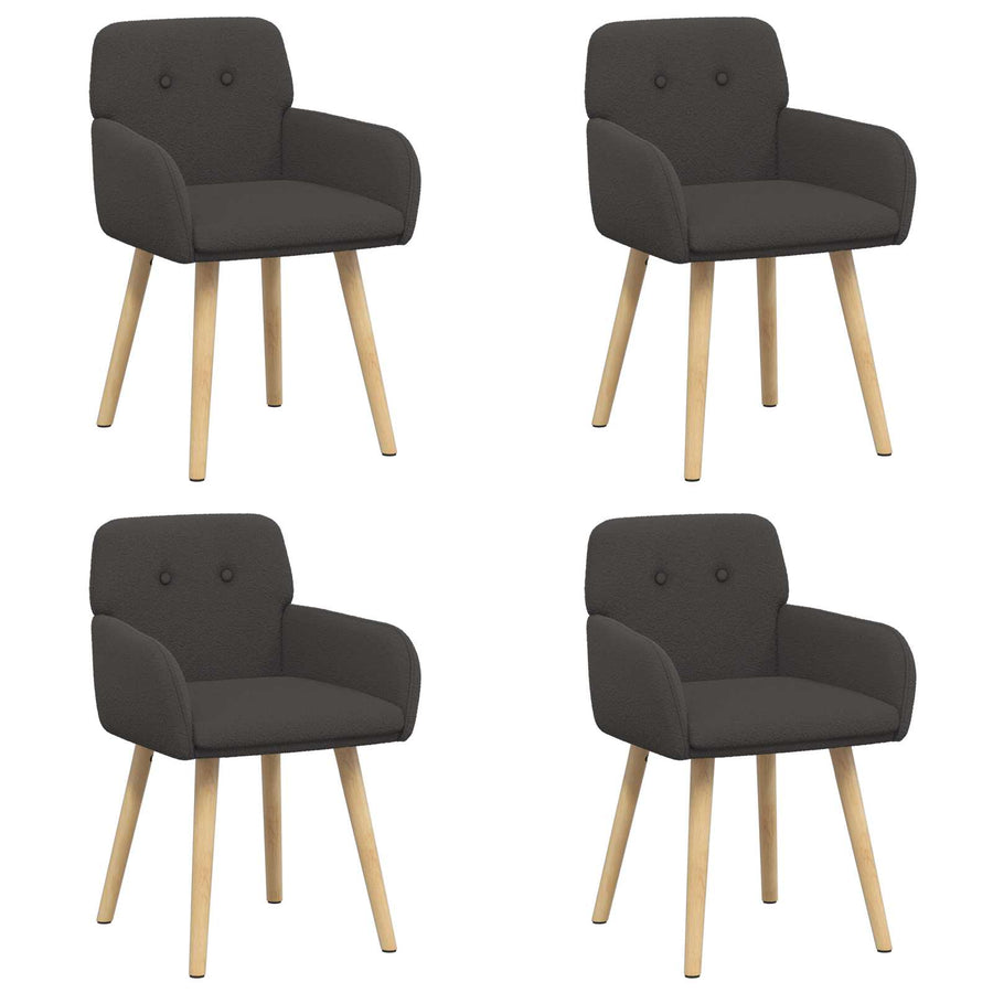 Eettafelstoelen 4 pcs Bouclé Donkergrijs 59 x 57 x 85 cm