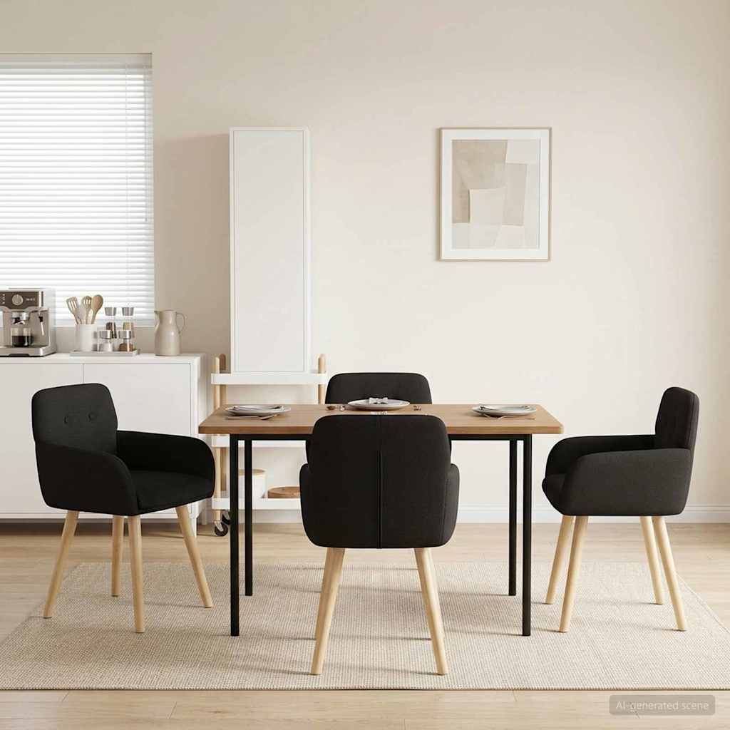 Eettafelstoelen 4 pcs Bouclé Zwart 59 x 57 x 85 cm