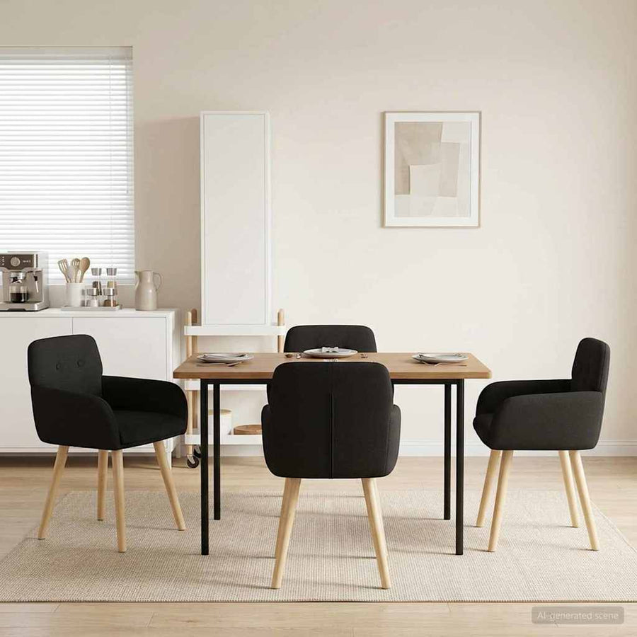 Eettafelstoelen 4 pcs Bouclé Zwart 59 x 57 x 85 cm