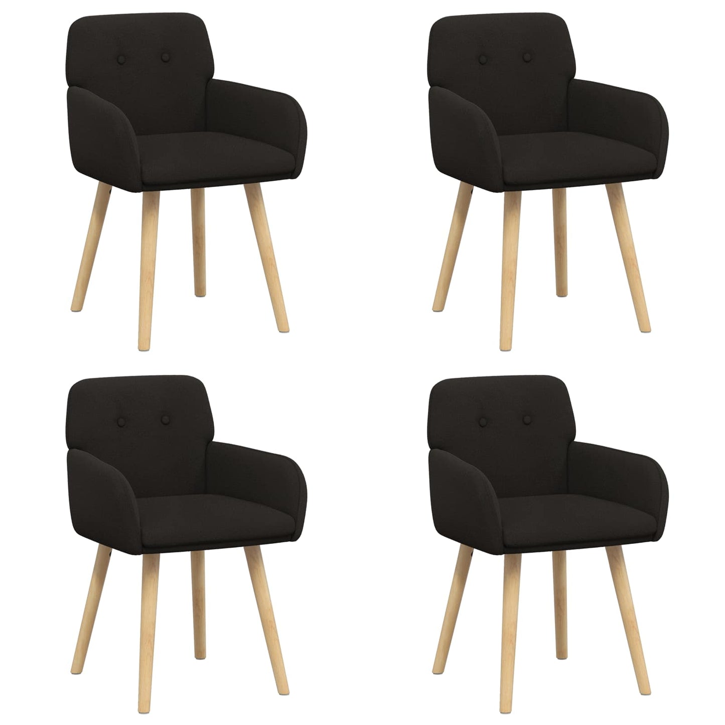 Eettafelstoelen 4 pcs Bouclé Zwart 59 x 57 x 85 cm