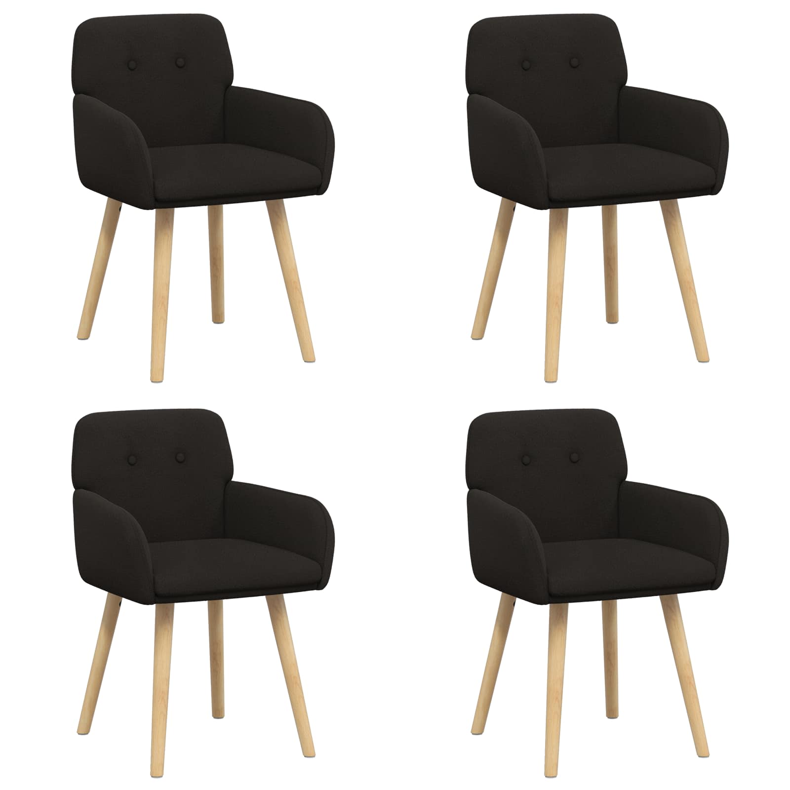 Eettafelstoelen 4 pcs Bouclé Zwart 59 x 57 x 85 cm