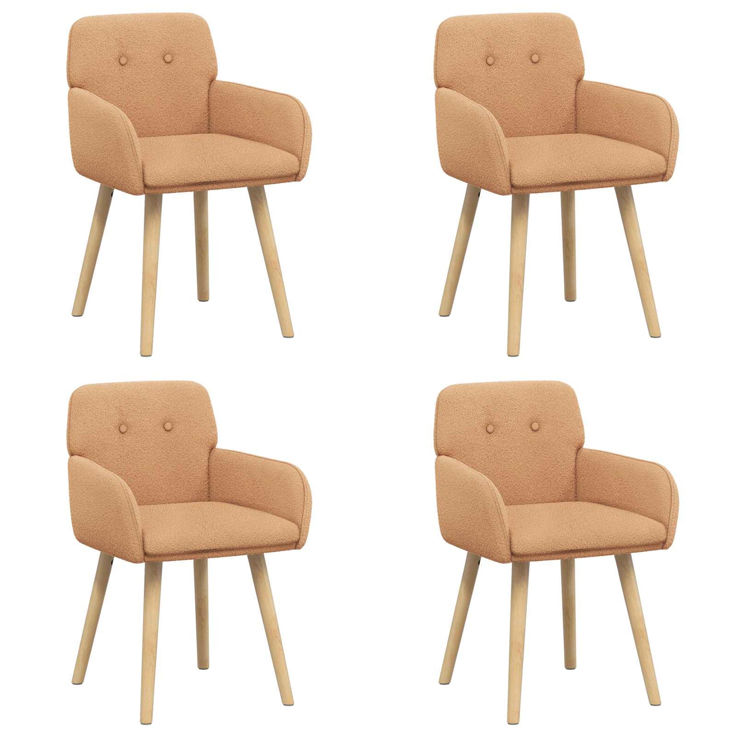 Eettafelstoelen 4 pcs Bouclé Beige 59 x 57 x 85 cm