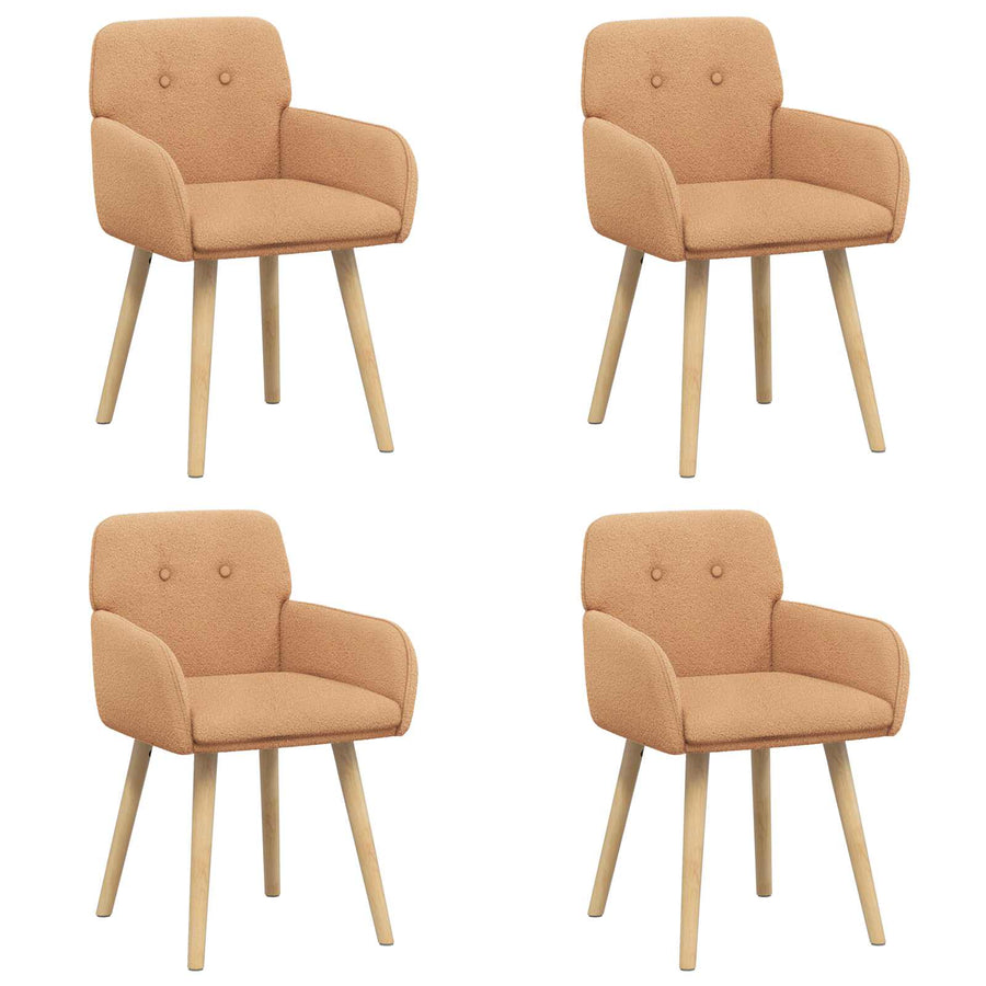 Eettafelstoelen 4 pcs Bouclé Beige 59 x 57 x 85 cm