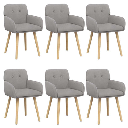 Eettafelstoelen 6 pcs Bouclé Lichtgrijs 59 x 57 x 85 cm