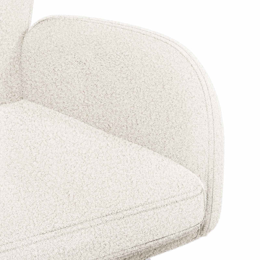 Eettafelstoelen 6 pcs Bouclé Crèmekleurig 59 x 57 x 85 cm