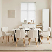 Eetkamerstoelen 6 stuks bouclé crème 59x57x85 cm