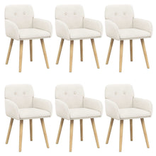 Eettafelstoelen 6 pcs Bouclé Crèmekleurig 59 x 57 x 85 cm