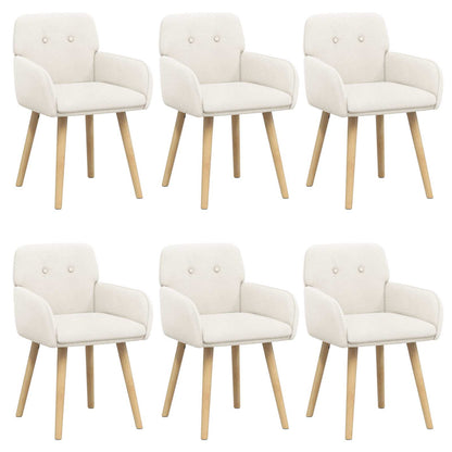 Eettafelstoelen 6 pcs Bouclé Crèmekleurig 59 x 57 x 85 cm