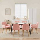 Eettafelstoelen 6 pcs Bouclé Roze 59 x 57 x 85 cm