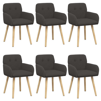 Eettafelstoelen 6 pcs Bouclé Donkergrijs 59 x 57 x 85 cm