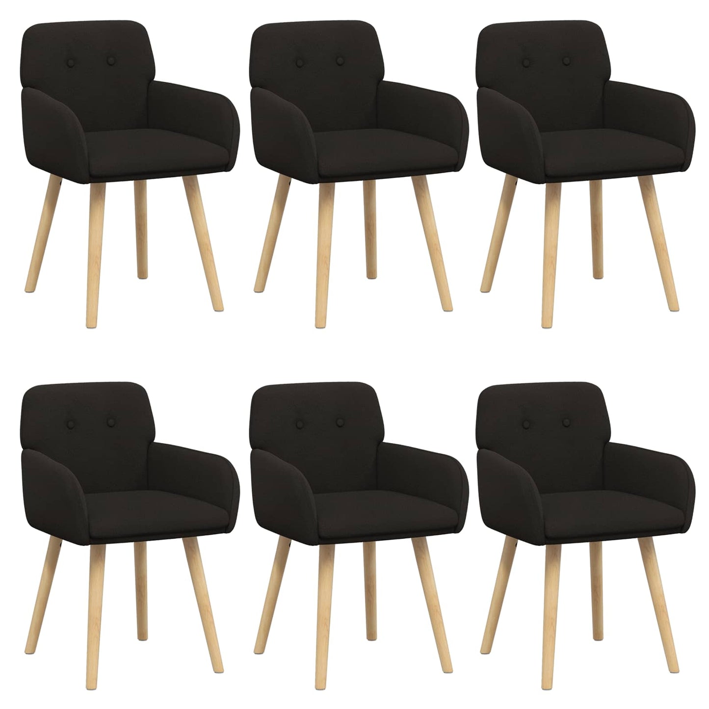 Eettafelstoelen 6 pcs Bouclé Zwart 59 x 57 x 85 cm