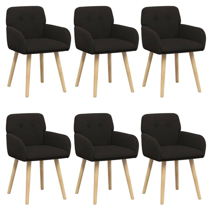 Eettafelstoelen 6 pcs Bouclé Zwart 59 x 57 x 85 cm