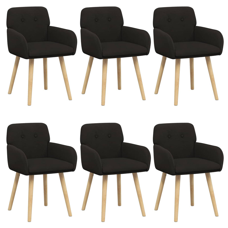 Eettafelstoelen 6 pcs Bouclé Zwart 59 x 57 x 85 cm