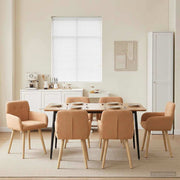 Eetkamerstoelen 6 stuks bouclé beige 59x57x85 cm