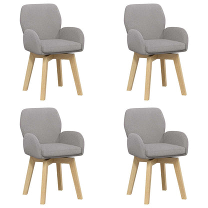 Draai Eetstoelen 4 pcs Bouclé Lichtgrijs 54 x 58 x 87 cm