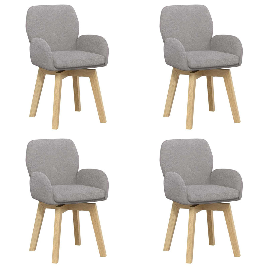 Draai Eetstoelen 4 pcs Bouclé Lichtgrijs 54 x 58 x 87 cm
