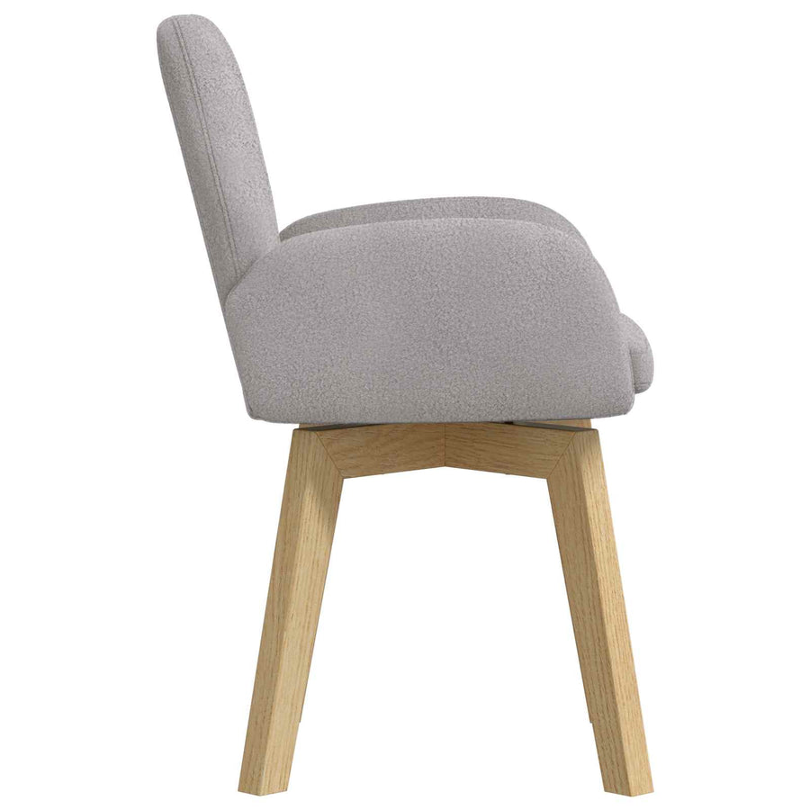 Draai Eetstoelen 4 pcs Bouclé Lichtgrijs 54 x 58 x 87 cm