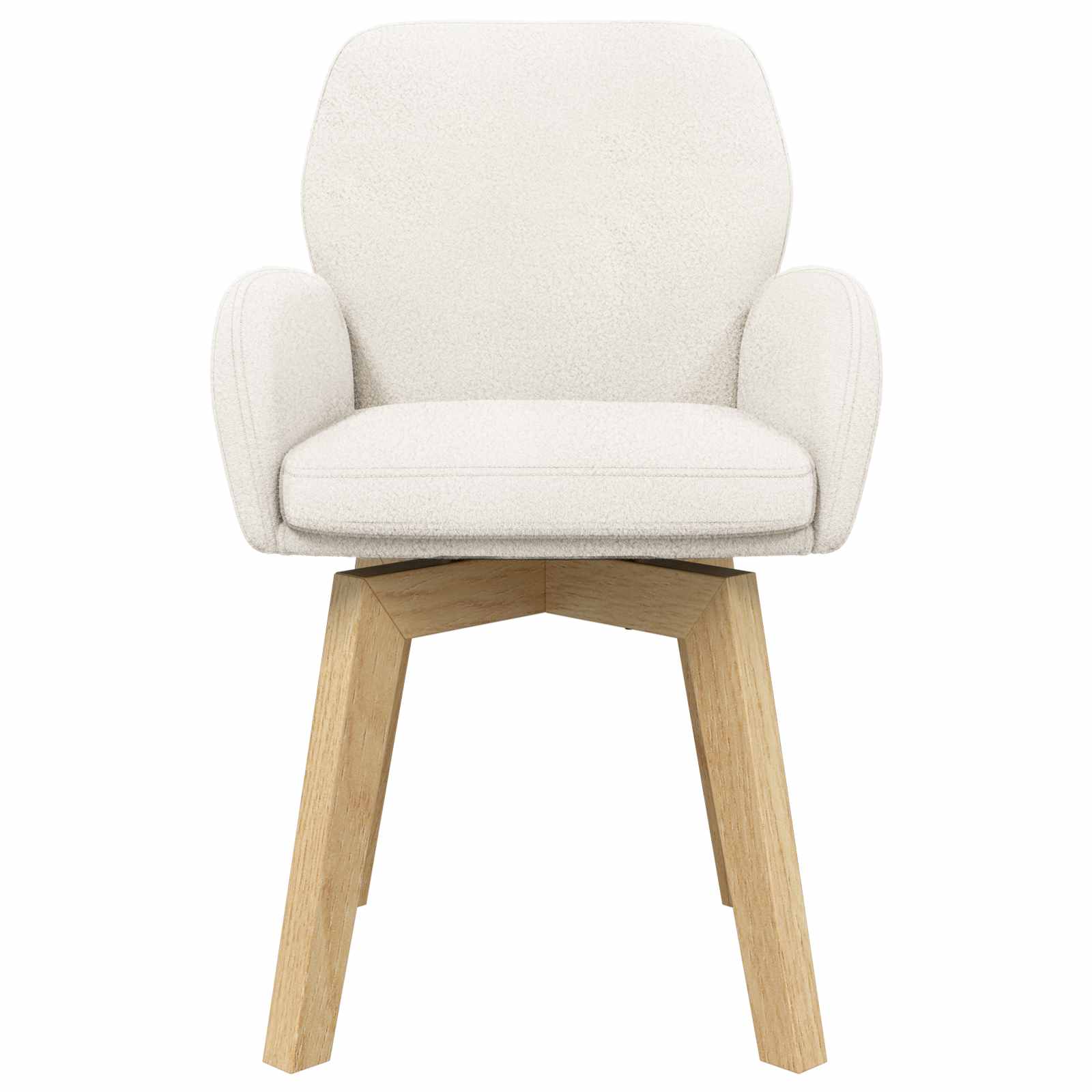 Draai Eetstoelen 4 pcs Bouclé Crèmekleurig 54 x 58 x 87 cm