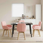 Draai Eetstoelen 4 pcs Bouclé Roze 54 x 58 x 87 cm