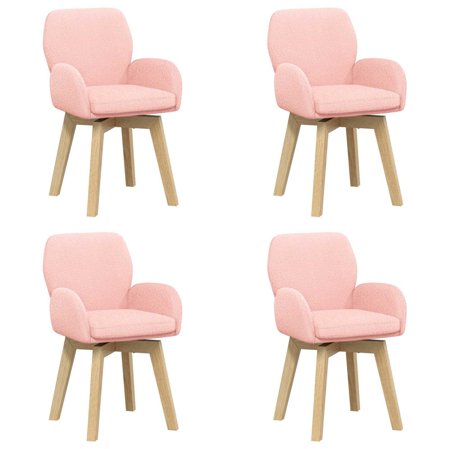 Draai Eetstoelen 4 pcs Bouclé Roze 54 x 58 x 87 cm