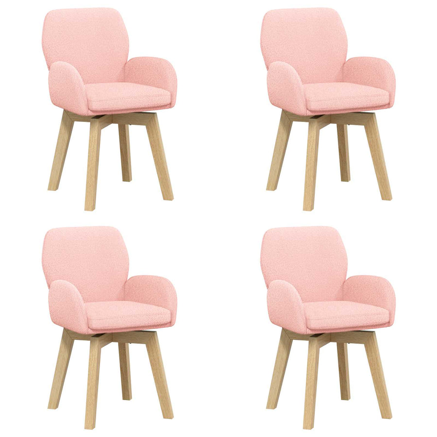 Draai Eetstoelen 4 pcs Bouclé Roze 54 x 58 x 87 cm