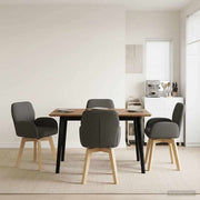 Eetstoelen draaibaar 4 stuks bouclé donkergrijs 54x58x87 cm