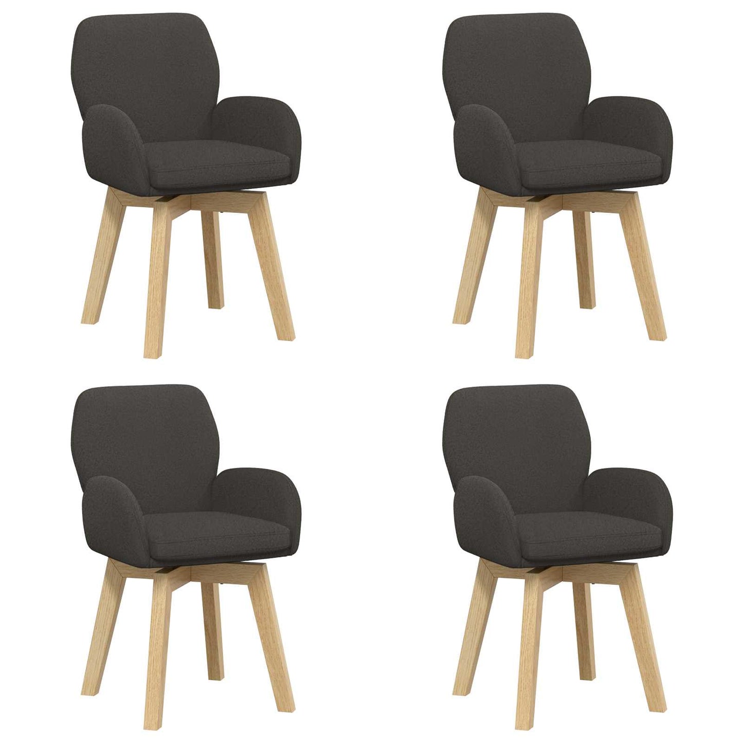 Draai Eetstoelen 4 pcs Bouclé Donkergrijs 54 x 58 x 87 cm