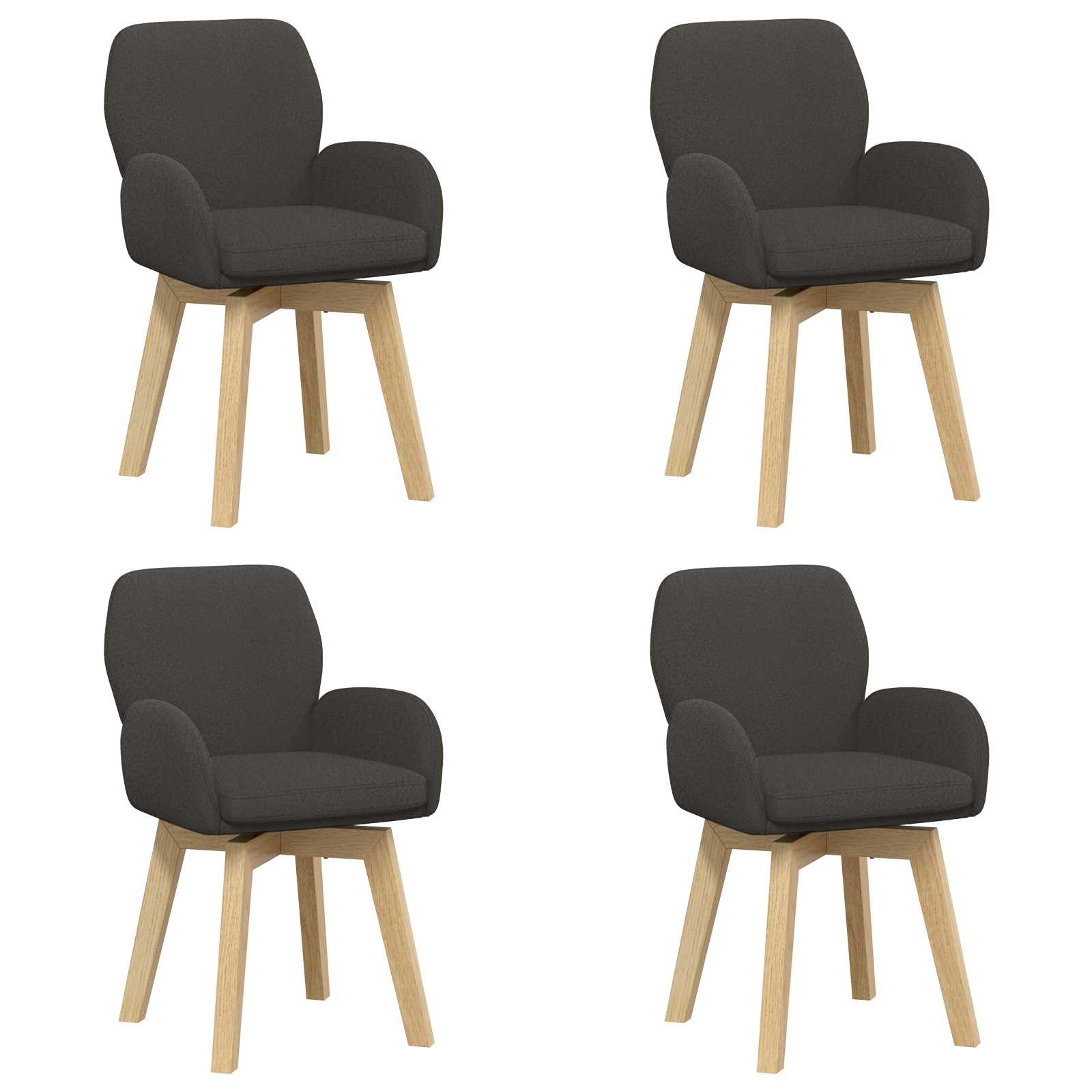 Draai Eetstoelen 4 pcs Bouclé Donkergrijs 54 x 58 x 87 cm