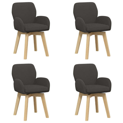 Draai Eetstoelen 4 pcs Bouclé Donkergrijs 54 x 58 x 87 cm