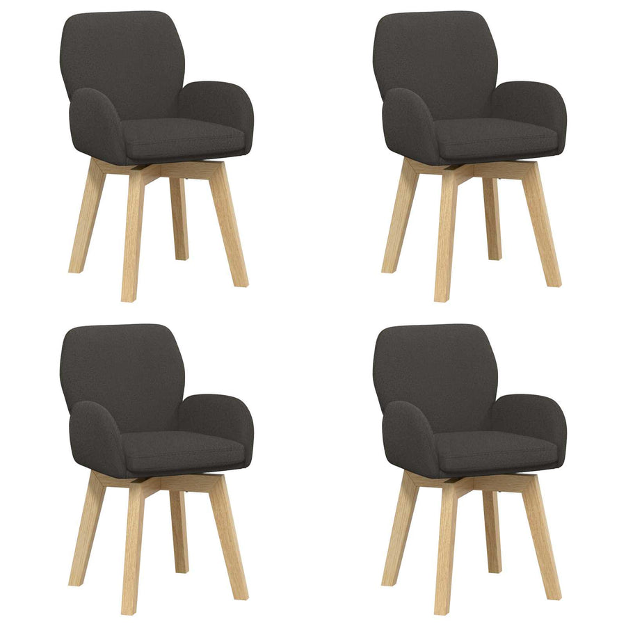 Draai Eetstoelen 4 pcs Bouclé Donkergrijs 54 x 58 x 87 cm