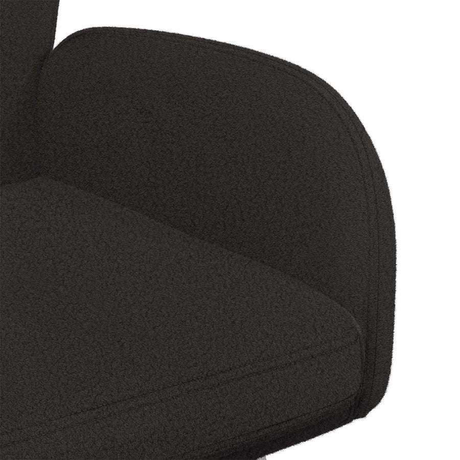 Draai Eetstoelen 4 pcs Bouclé Zwart 54 x 58 x 87 cm