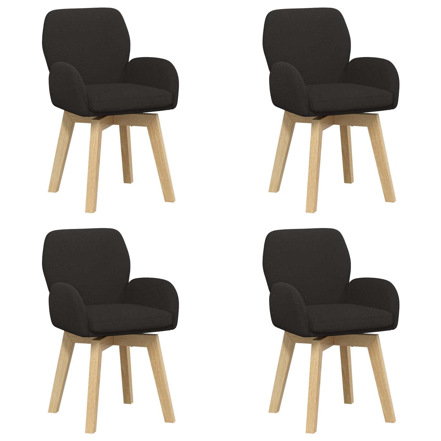 Draai Eetstoelen 4 pcs Bouclé Zwart 54 x 58 x 87 cm