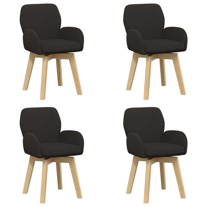 Draai Eetstoelen 4 pcs Bouclé Zwart 54 x 58 x 87 cm