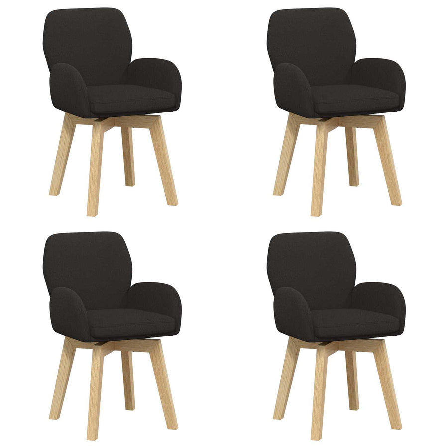 Draai Eetstoelen 4 pcs Bouclé Zwart 54 x 58 x 87 cm