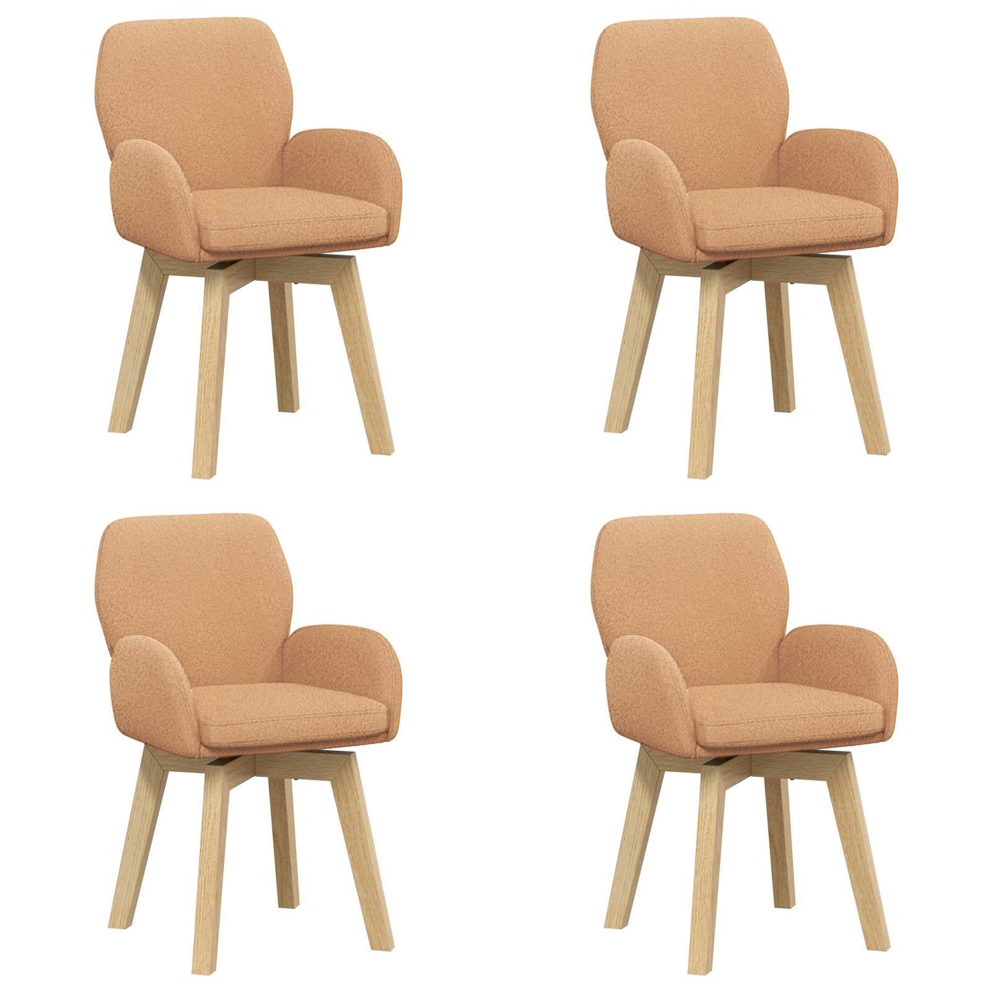 Draai Eetstoelen 4 pcs Bouclé Beige 54 x 58 x 87 cm