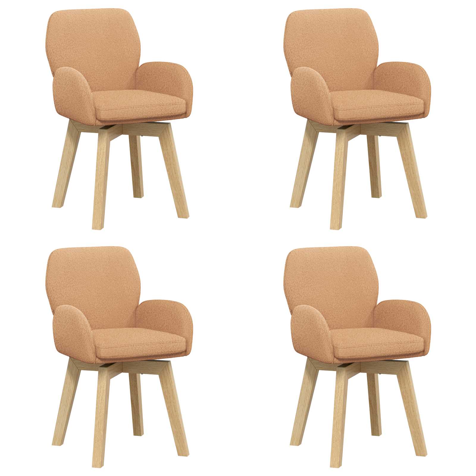 Draai Eetstoelen 4 pcs Bouclé Beige 54 x 58 x 87 cm