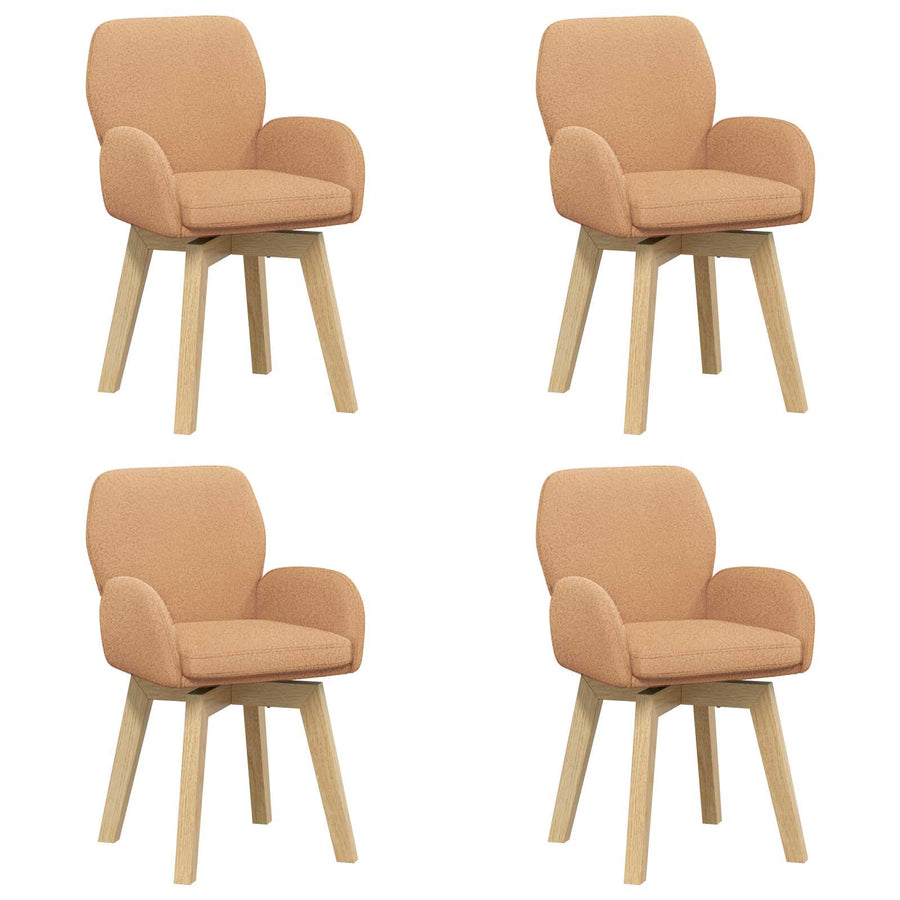 Draai Eetstoelen 4 pcs Bouclé Beige 54 x 58 x 87 cm
