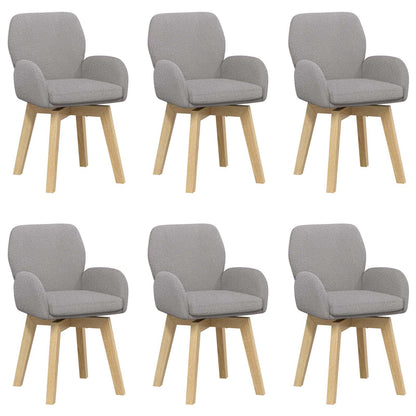 Draai Eetstoelen 6 pcs Bouclé Lichtgrijs 54 x 58 x 87 cm