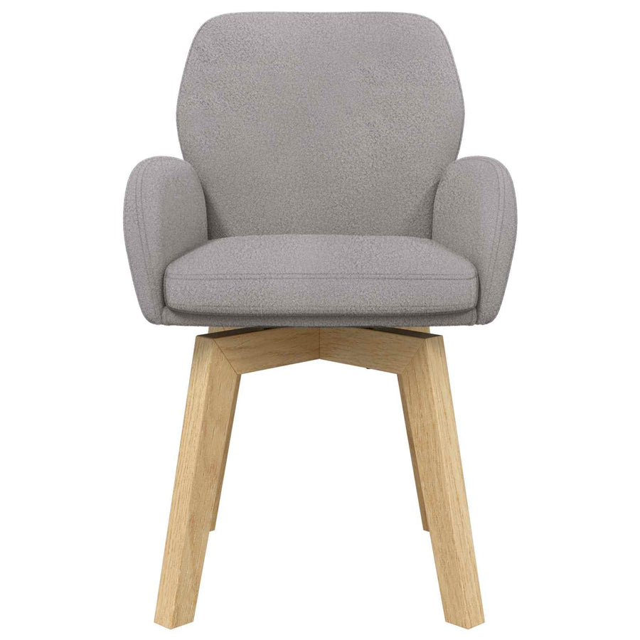 Draai Eetstoelen 6 pcs Bouclé Lichtgrijs 54 x 58 x 87 cm