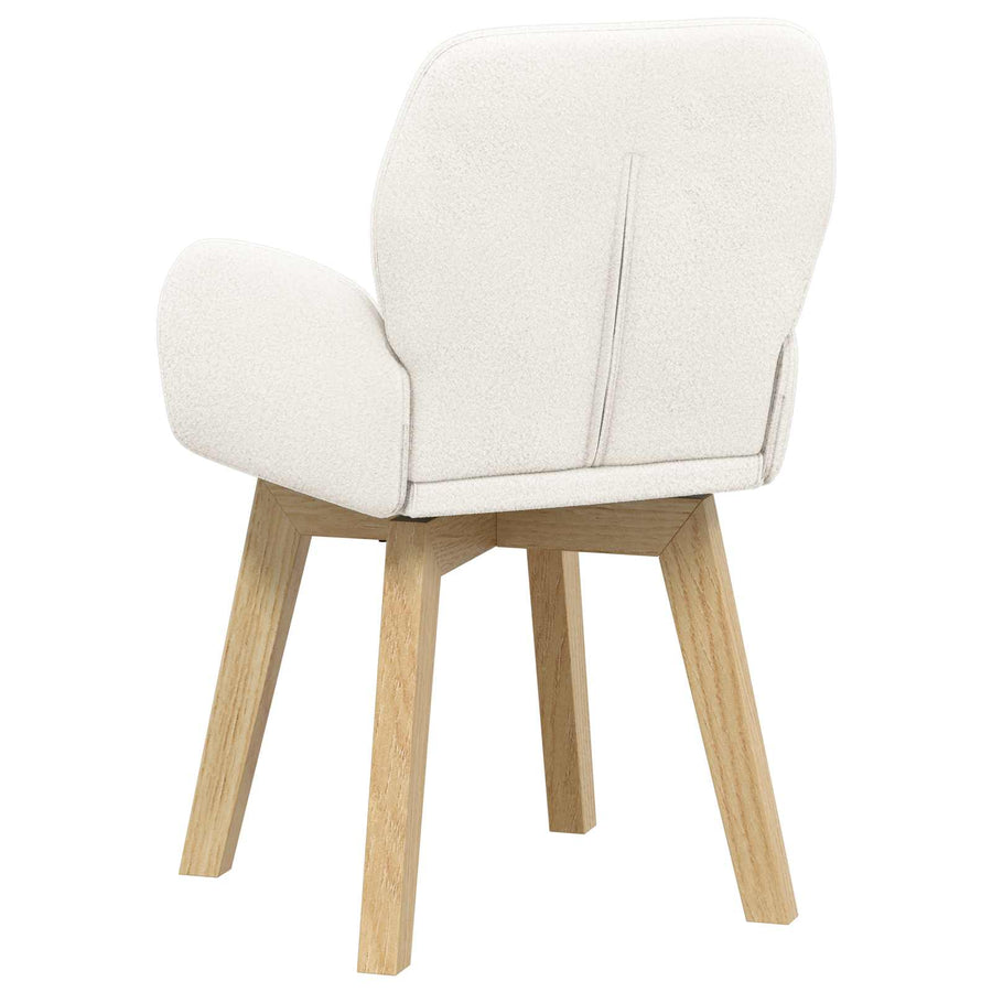 Draai Eetstoelen 6 pcs Bouclé Crèmekleurig 54 x 58 x 87 cm