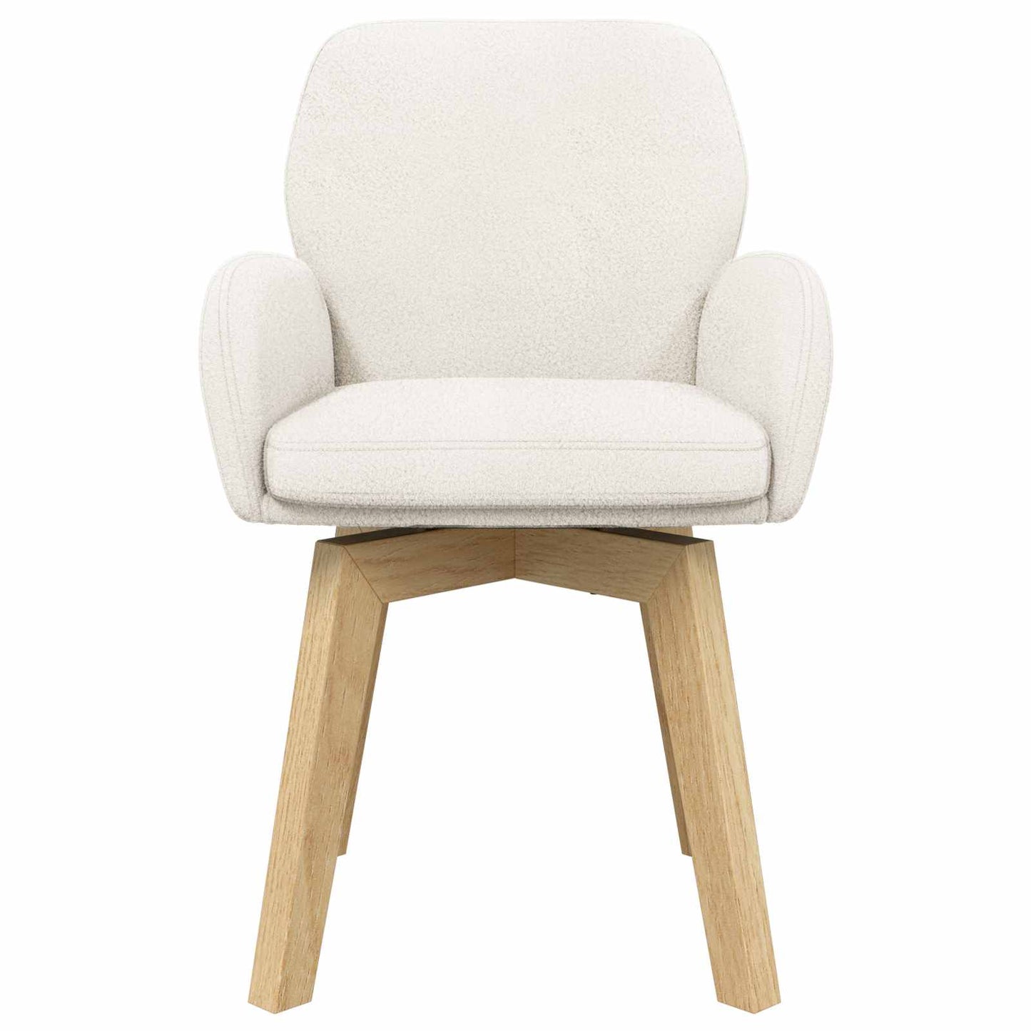Draai Eetstoelen 6 pcs Bouclé Crèmekleurig 54 x 58 x 87 cm