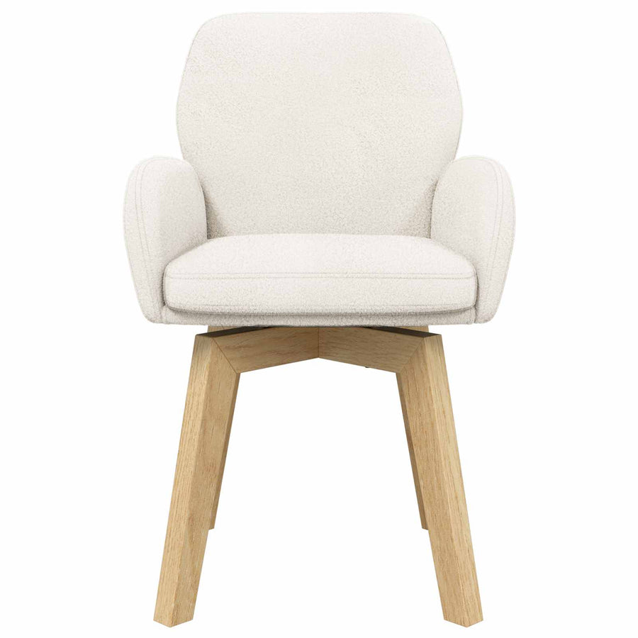 Draai Eetstoelen 6 pcs Bouclé Crèmekleurig 54 x 58 x 87 cm