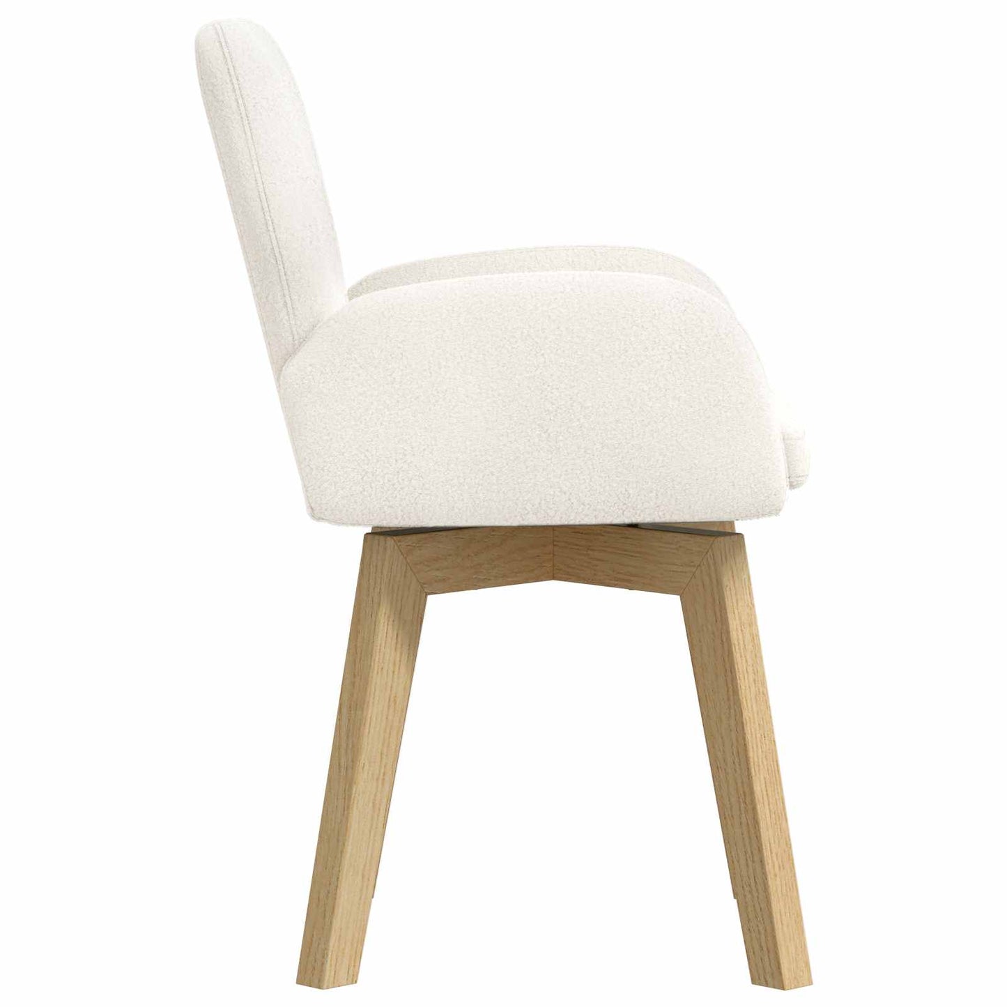 Draai Eetstoelen 6 pcs Bouclé Crèmekleurig 54 x 58 x 87 cm