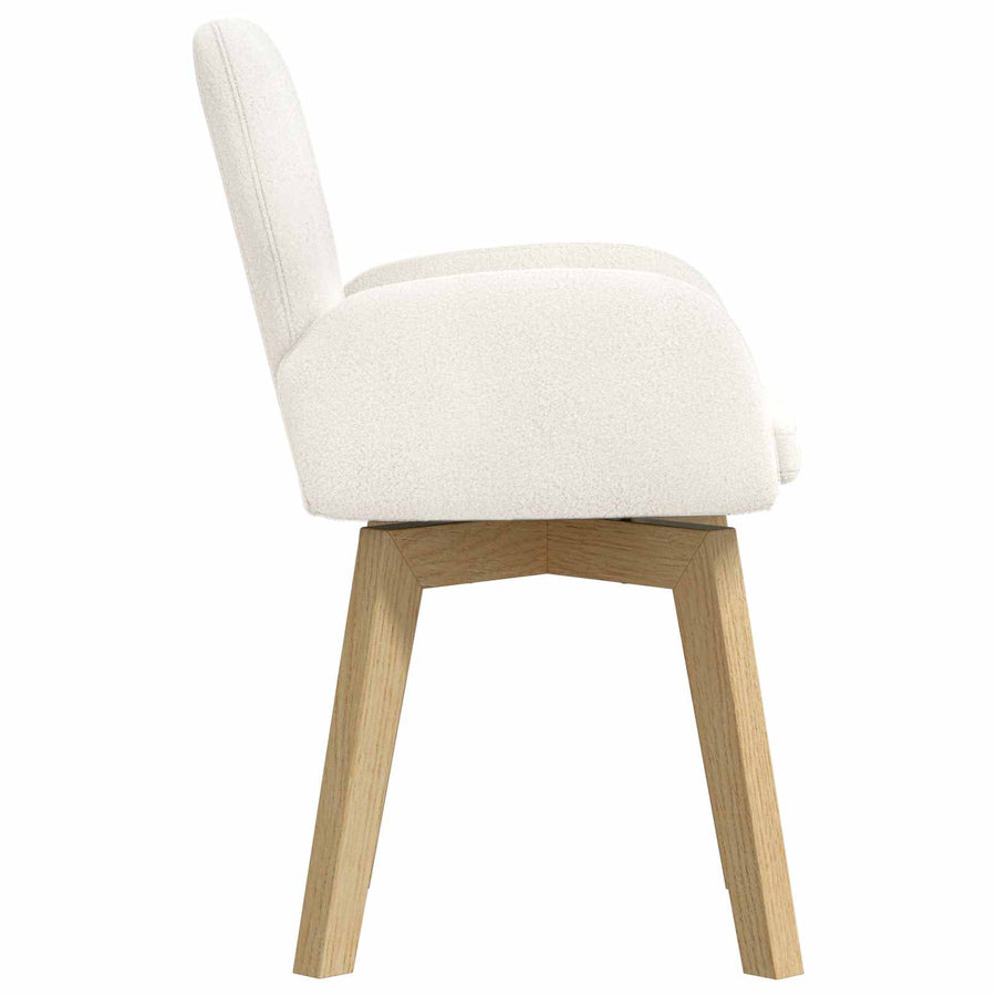 Draai Eetstoelen 6 pcs Bouclé Crèmekleurig 54 x 58 x 87 cm