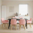 Draai Eetstoelen 6 pcs Bouclé Roze 54 x 58 x 87 cm