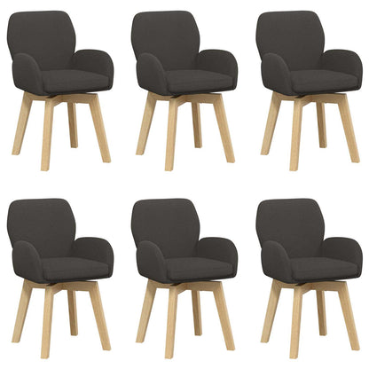 Draai Eetstoelen 6 pcs Bouclé Donkergrijs 54 x 58 x 87 cm